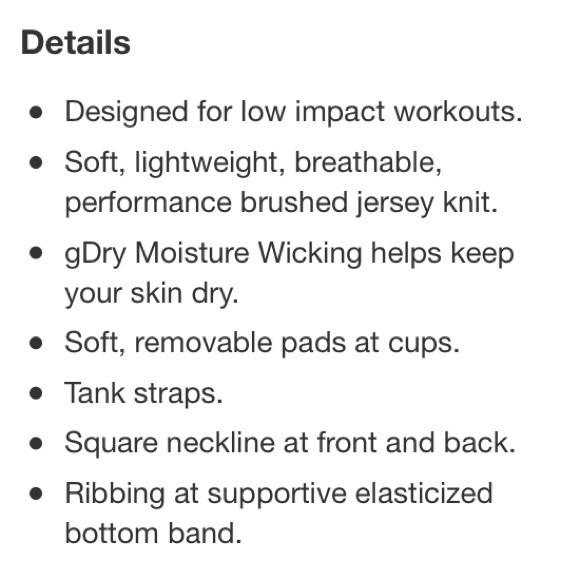 GAP GapFit HEATHER GREY Brushed Tech Jersey Low Support Sports Bra style #495664 - Picture 6 of 7